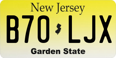 NJ license plate B70LJX