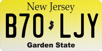 NJ license plate B70LJY