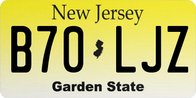 NJ license plate B70LJZ
