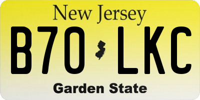 NJ license plate B70LKC