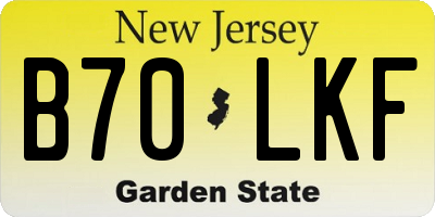 NJ license plate B70LKF