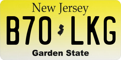 NJ license plate B70LKG
