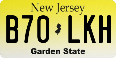 NJ license plate B70LKH