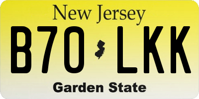 NJ license plate B70LKK