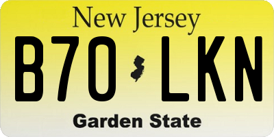 NJ license plate B70LKN