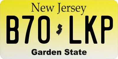 NJ license plate B70LKP