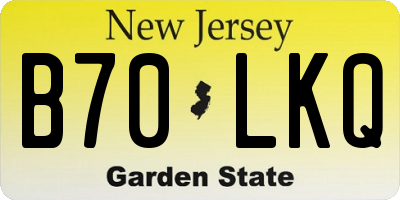 NJ license plate B70LKQ