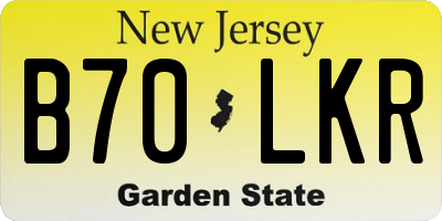 NJ license plate B70LKR