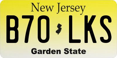 NJ license plate B70LKS