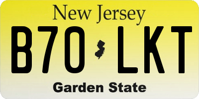 NJ license plate B70LKT
