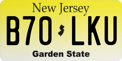 NJ license plate B70LKU