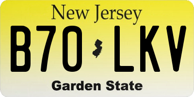 NJ license plate B70LKV
