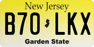 NJ license plate B70LKX