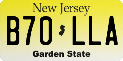NJ license plate B70LLA