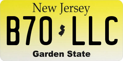 NJ license plate B70LLC
