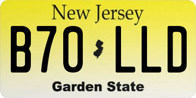 NJ license plate B70LLD