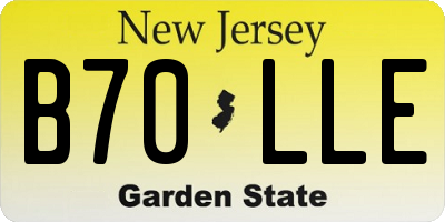 NJ license plate B70LLE