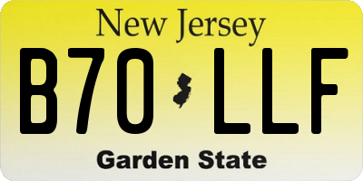 NJ license plate B70LLF