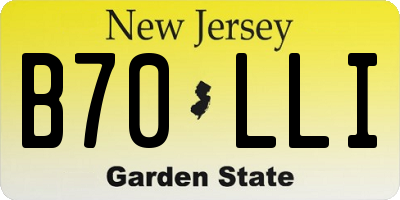 NJ license plate B70LLI