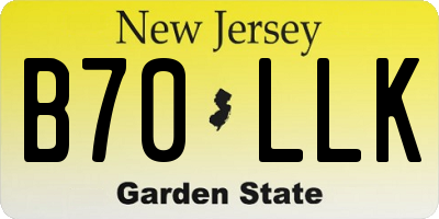NJ license plate B70LLK
