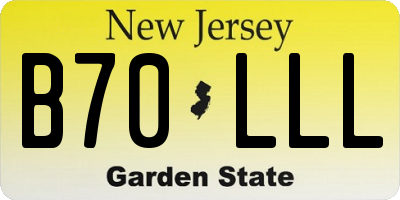NJ license plate B70LLL