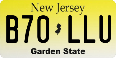 NJ license plate B70LLU