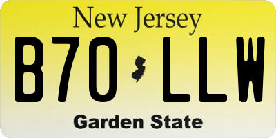 NJ license plate B70LLW