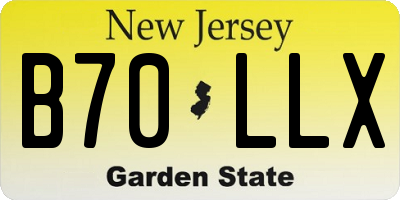 NJ license plate B70LLX