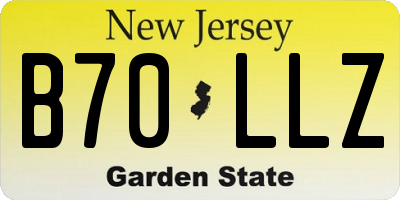 NJ license plate B70LLZ