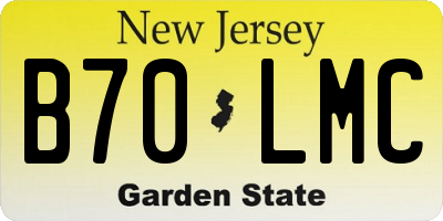 NJ license plate B70LMC