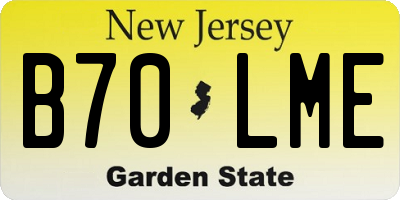 NJ license plate B70LME