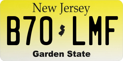 NJ license plate B70LMF