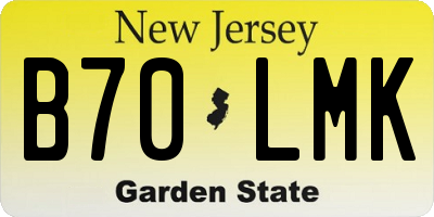 NJ license plate B70LMK