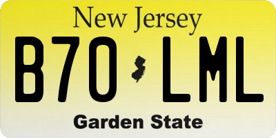 NJ license plate B70LML