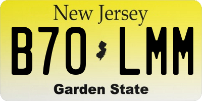 NJ license plate B70LMM