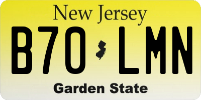 NJ license plate B70LMN