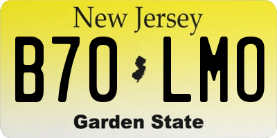 NJ license plate B70LMO
