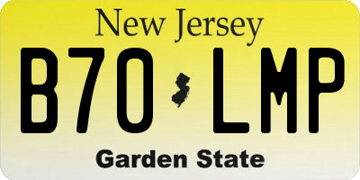 NJ license plate B70LMP
