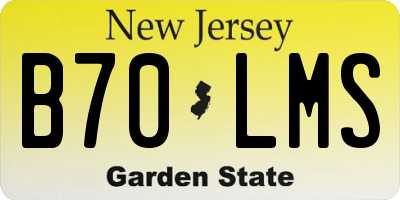 NJ license plate B70LMS