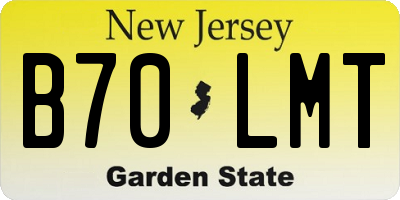 NJ license plate B70LMT