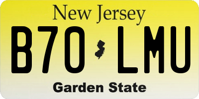 NJ license plate B70LMU