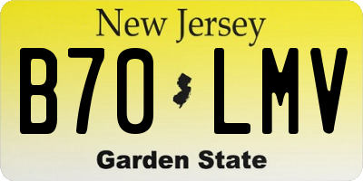 NJ license plate B70LMV