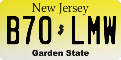 NJ license plate B70LMW