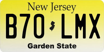 NJ license plate B70LMX
