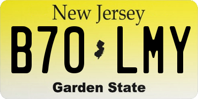 NJ license plate B70LMY