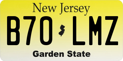 NJ license plate B70LMZ