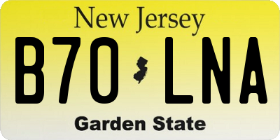 NJ license plate B70LNA