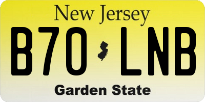 NJ license plate B70LNB