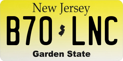 NJ license plate B70LNC