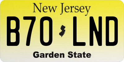 NJ license plate B70LND